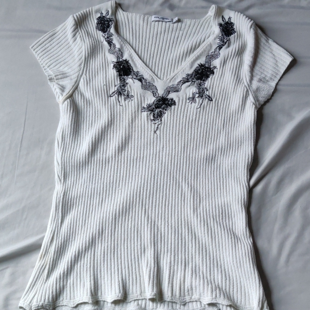 Ribbed short sleeve top